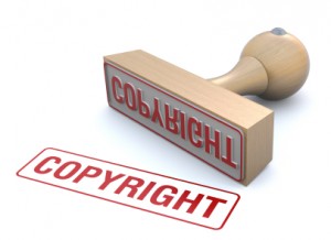 tampon copyright sur les droits d'auteur